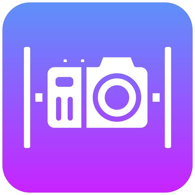 Ilustración del icono vectorial de la cámara submarina del conjunto de iconos de vacaciones y turismo