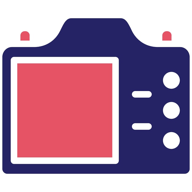 Ilustración del icono vectorial de la cámara trasera del conjunto de iconos de fotografía
