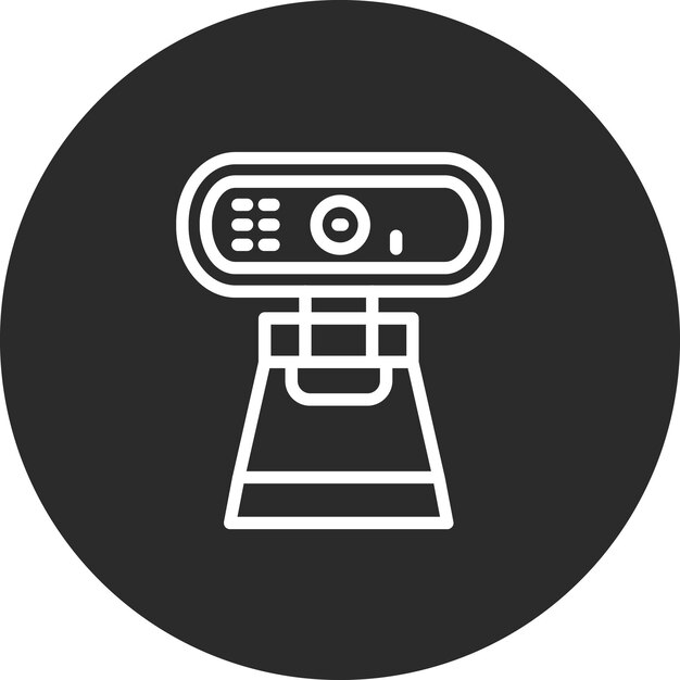 Ilustración del icono vectorial de la cámara web del conjunto de iconos de comunicaciones