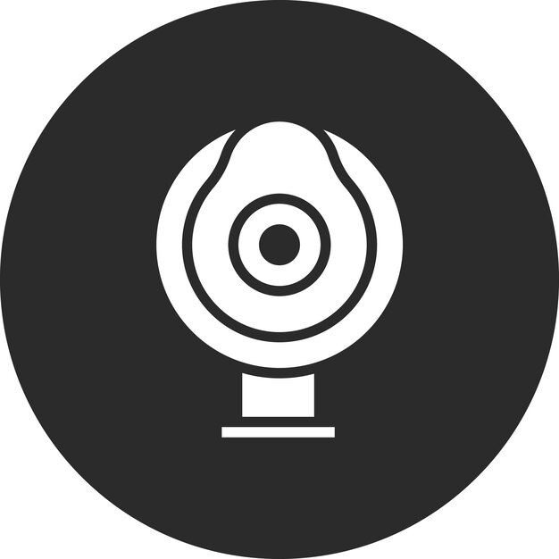 Ilustración del icono vectorial de la cámara web redonda del conjunto de iconos de tecnología