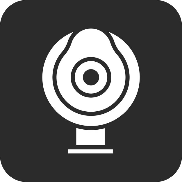 Ilustración del icono vectorial de la cámara web redonda del conjunto de iconos de tecnología
