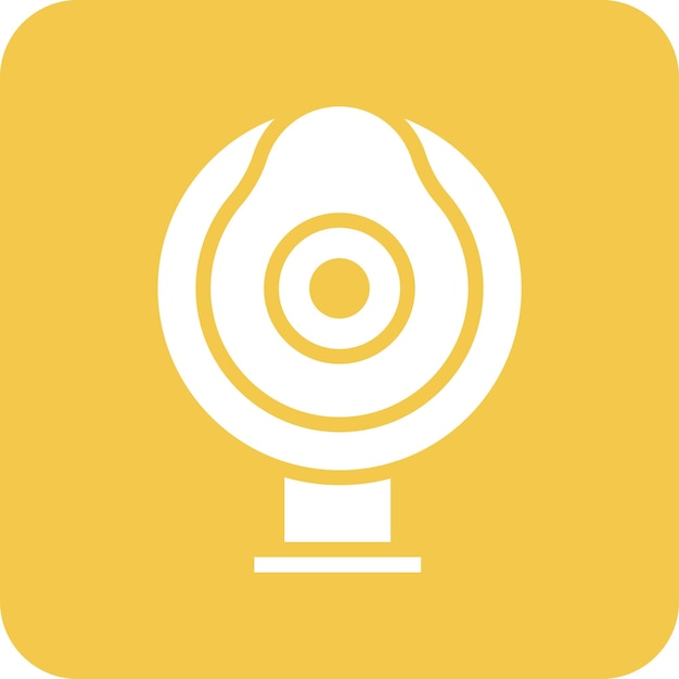Ilustración del icono vectorial de la cámara web redonda del conjunto de iconos de tecnología