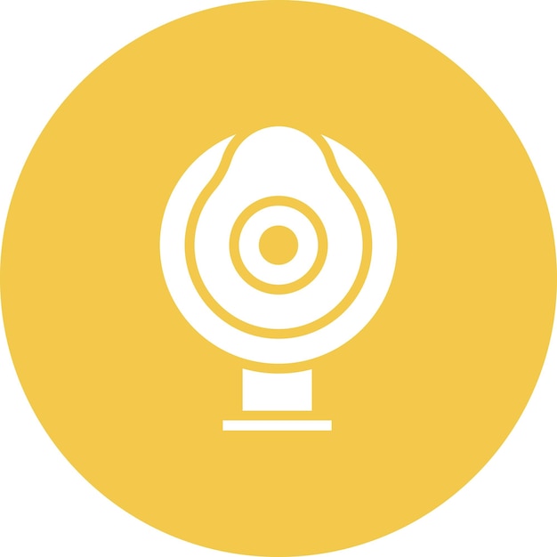 Ilustración del icono vectorial de la cámara web redonda del conjunto de iconos de tecnología