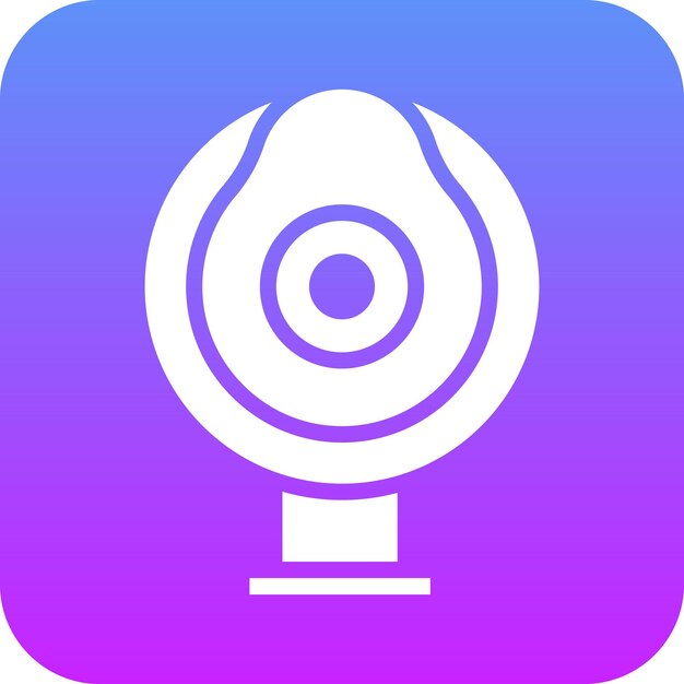 Ilustración del icono vectorial de la cámara web redonda del conjunto de iconos de tecnología