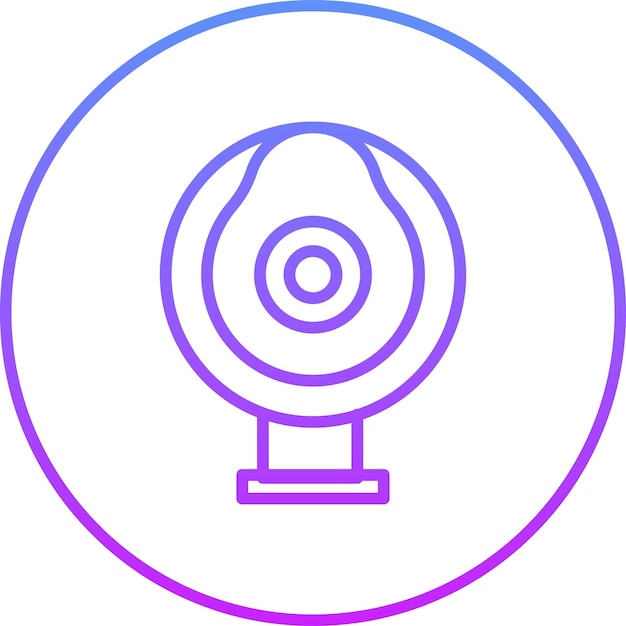 Ilustración del icono vectorial de la cámara web redonda del conjunto de iconos de tecnología
