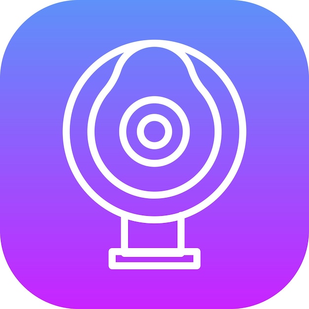 Ilustración del icono vectorial de la cámara web redonda del conjunto de iconos de tecnología