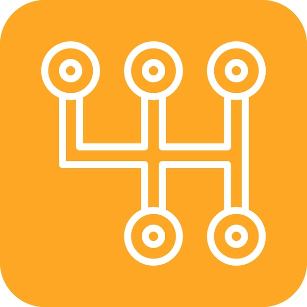 Ilustración del icono vectorial de cambio de marchas del conjunto de iconos de reparación de automóviles