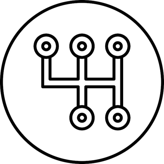 Ilustración del icono vectorial de cambio de marchas del conjunto de iconos de reparación de automóviles