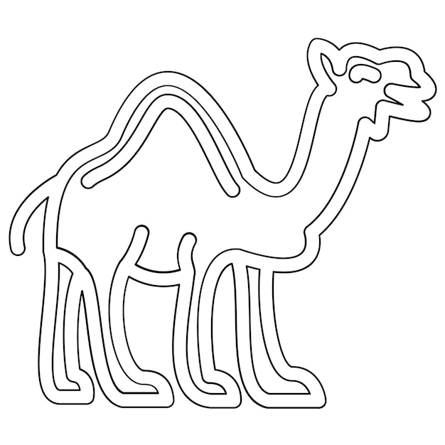 Vector ilustración del icono vectorial del camello del icono del desierto