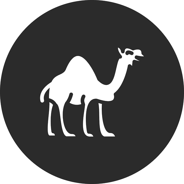 Ilustración del icono vectorial del camello del icono del desierto