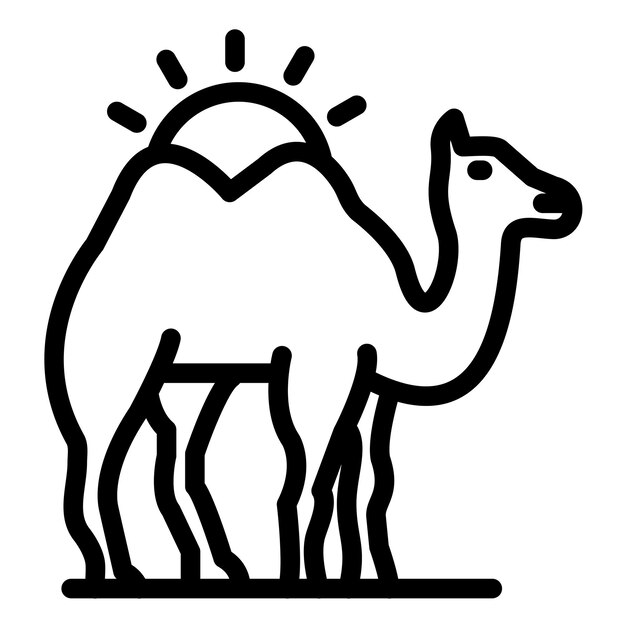 Ilustración del icono vectorial de los camellos del icono de la peregrinación del Hajj
