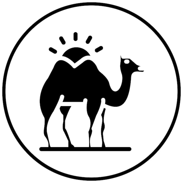 Ilustración del icono vectorial de los camellos del icono de la peregrinación del Hajj