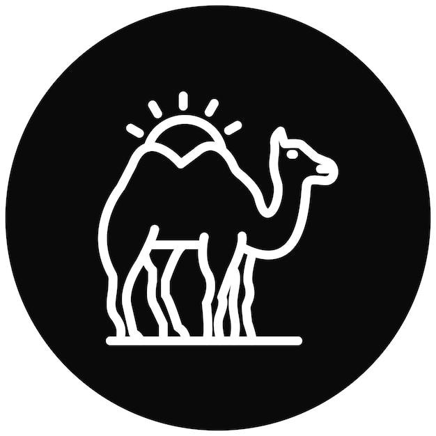 Ilustración del icono vectorial de los camellos del icono de la peregrinación del Hajj