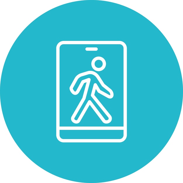 Ilustración del icono vectorial de caminata del conjunto de iconos de la aplicación de entrenamiento