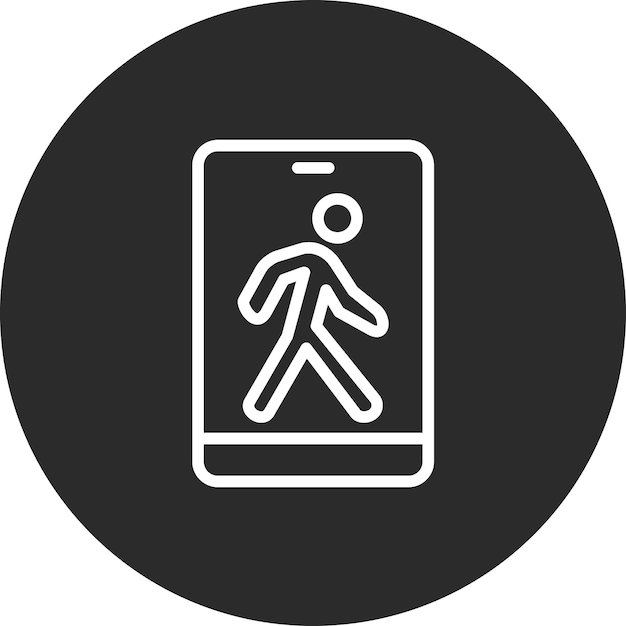 Ilustración del icono vectorial de caminata del conjunto de iconos de la aplicación de entrenamiento