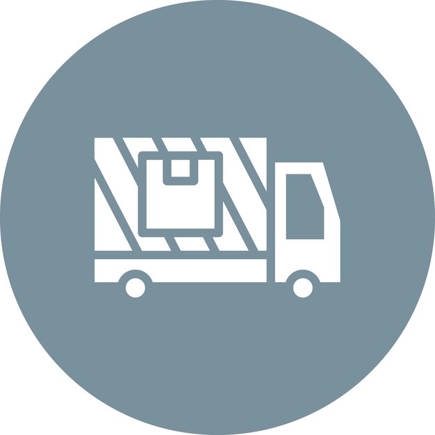 Ilustración del icono vectorial del camión de entrega del conjunto de iconos de entrega y logística
