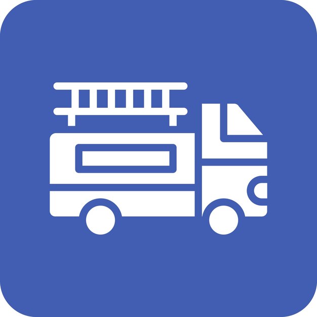 Ilustración del icono vectorial del camión de escalera del conjunto de iconos de aviación