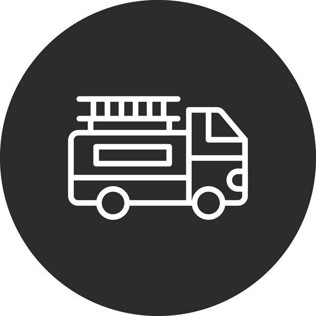Ilustración del icono vectorial del camión de escalera del conjunto de iconos de aviación