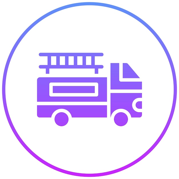 Ilustración del icono vectorial del camión de escalera del conjunto de iconos de aviación