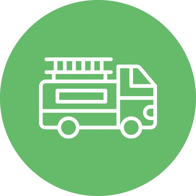 Ilustración del icono vectorial del camión de escalera del conjunto de iconos de aviación