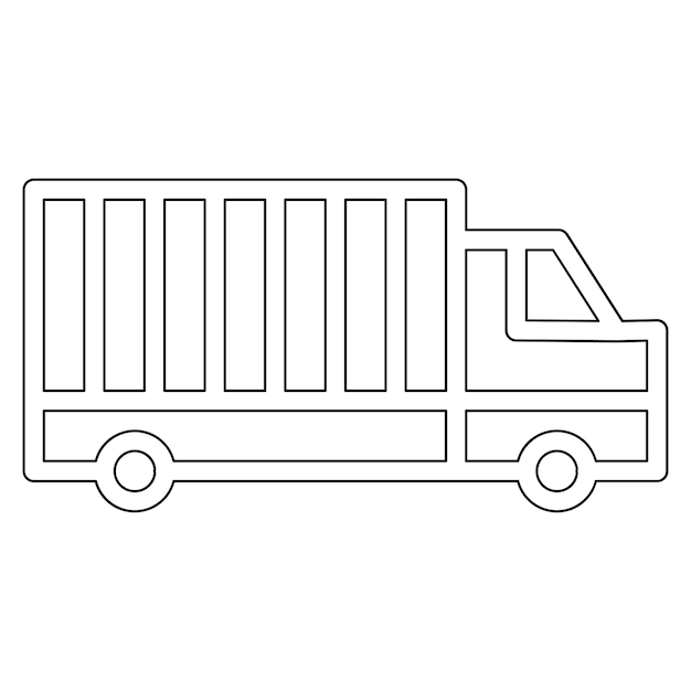 Ilustración del icono vectorial del camión militar del conjunto de iconos militares