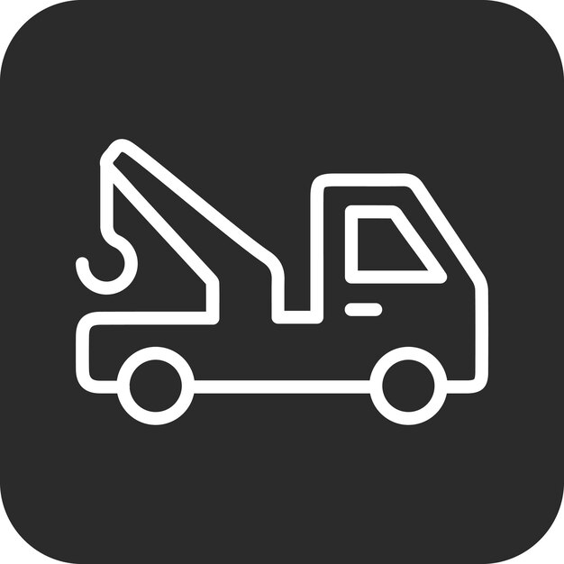 Ilustración del icono vectorial del camión de remolque del conjunto de iconos de reparación de automóviles