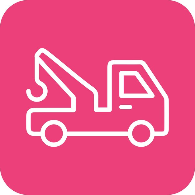 Ilustración del icono vectorial del camión de remolque del conjunto de iconos de reparación de automóviles
