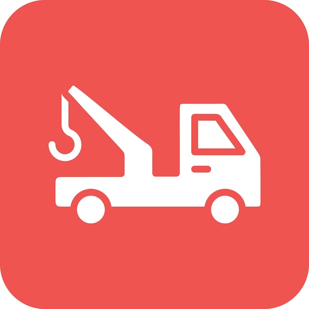 Ilustración del icono vectorial del camión de remolque del conjunto de iconos de reparación de automóviles