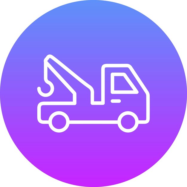 Ilustración del icono vectorial del camión de remolque del conjunto de iconos de reparación de automóviles