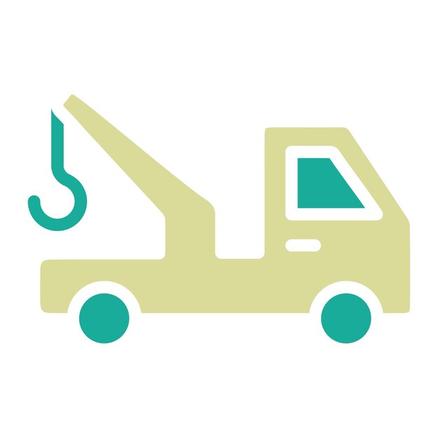Ilustración del icono vectorial del camión de remolque del conjunto de iconos de reparación de automóviles