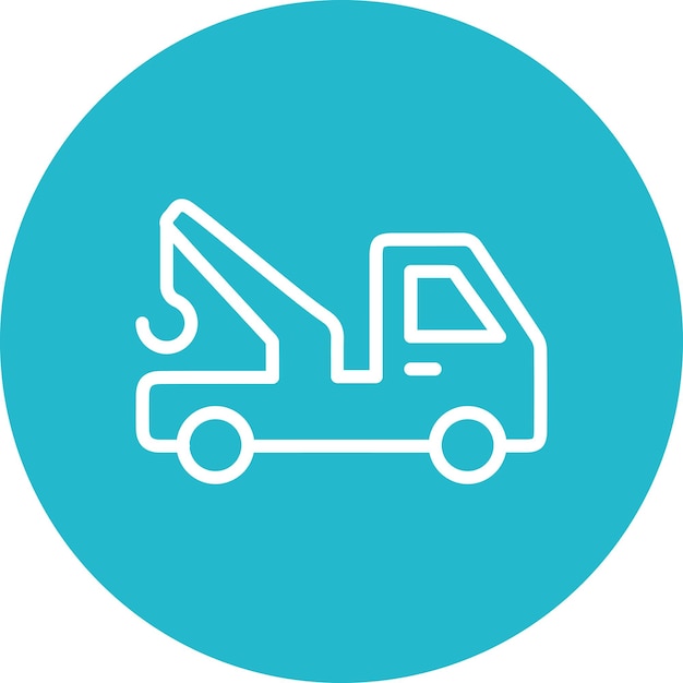 Ilustración del icono vectorial del camión de remolque del conjunto de iconos de reparación de automóviles