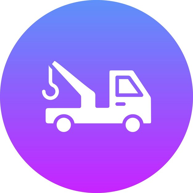 Ilustración del icono vectorial del camión de remolque del conjunto de iconos de reparación de automóviles
