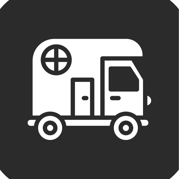 Ilustración del icono vectorial de la camioneta del conjunto de iconos de transporte