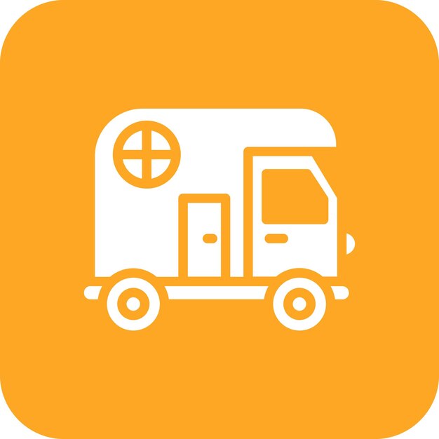 Ilustración del icono vectorial de la camioneta del conjunto de iconos de transporte
