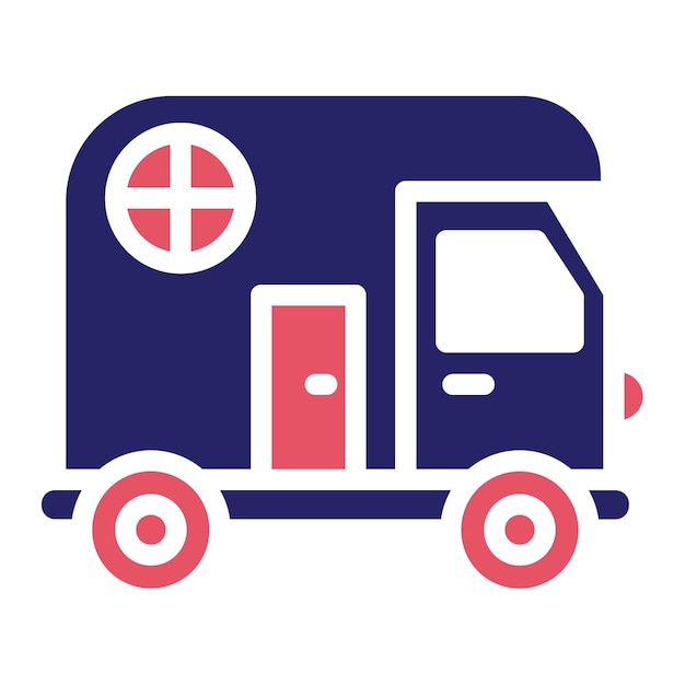 Ilustración del icono vectorial de la camioneta del conjunto de iconos de transporte