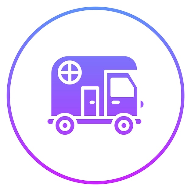Ilustración del icono vectorial de la camioneta del conjunto de iconos de transporte