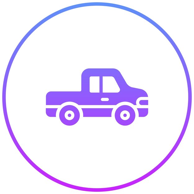 Ilustración del icono vectorial de la camioneta de la granja