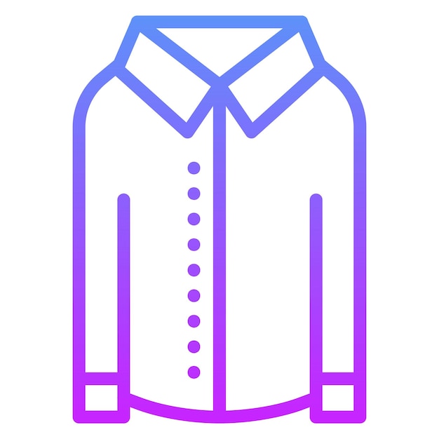 Ilustración del icono vectorial de la camisa de mangas largas del conjunto de iconos de ropa