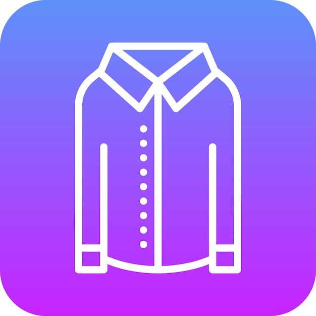 Ilustración del icono vectorial de la camisa de mangas largas del conjunto de iconos de ropa