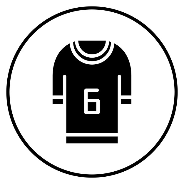 Ilustración del icono vectorial de la camiseta deportiva del conjunto de iconos deportivos