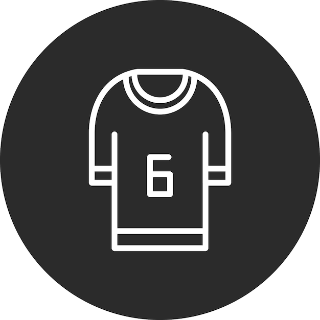 Ilustración del icono vectorial de la camiseta deportiva del conjunto de iconos deportivos