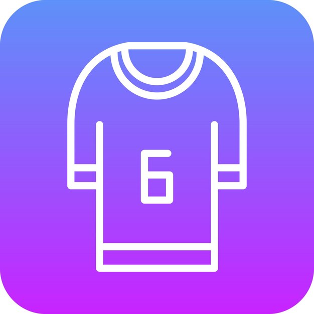 Ilustración del icono vectorial de la camiseta deportiva del conjunto de iconos deportivos