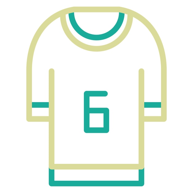 Ilustración del icono vectorial de la camiseta deportiva del conjunto de iconos deportivos
