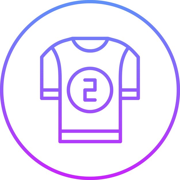 Ilustración del icono vectorial de la camiseta de fútbol del icono deportivo