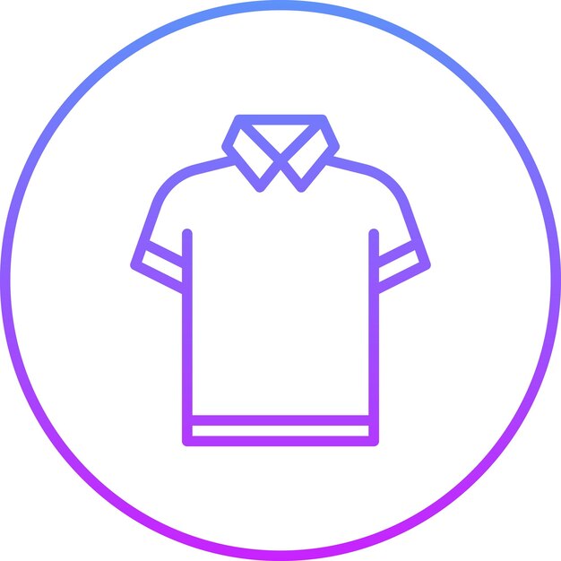 Ilustración del icono vectorial de la camiseta polo del conjunto de iconos de ropa