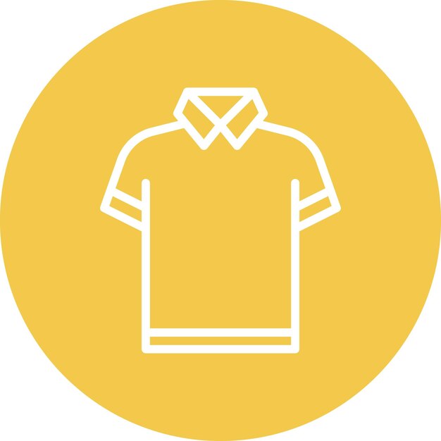 Ilustración del icono vectorial de la camiseta polo del conjunto de iconos de ropa