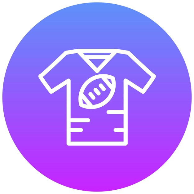Ilustración del icono vectorial de la camiseta de rugby del conjunto de iconos de rugby