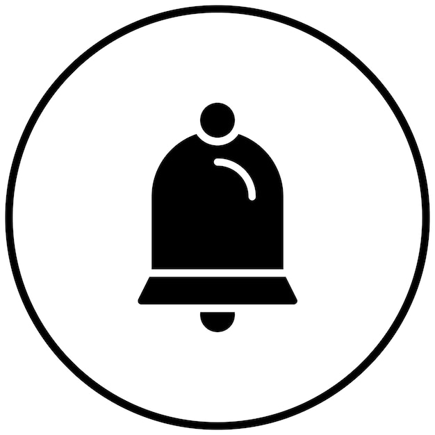 Ilustración del icono vectorial de la campana del conjunto de iconos del Año Nuevo