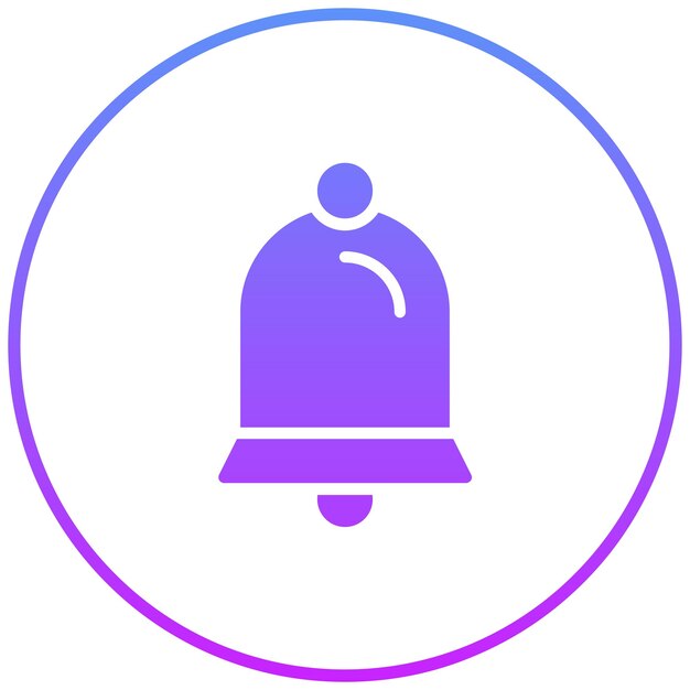 Ilustración del icono vectorial de la campana del conjunto de iconos del Año Nuevo