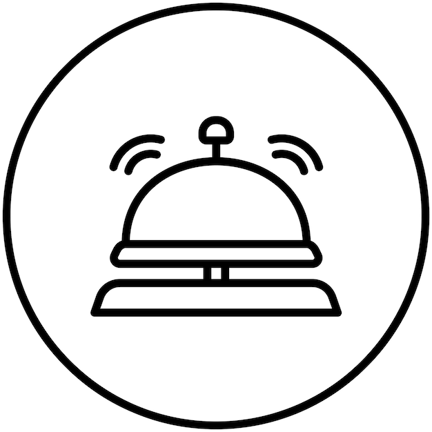 Ilustración del icono vectorial de la campana del conjunto de iconos de hora y fecha